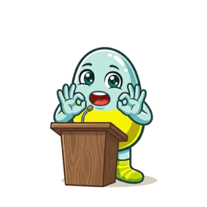 Milo qui fait une conférence