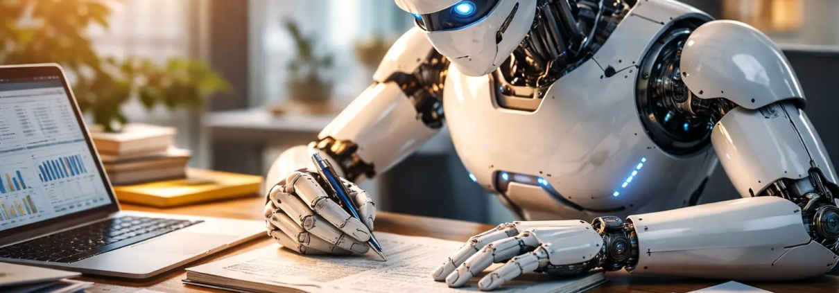 Robot qui travaille le SEO