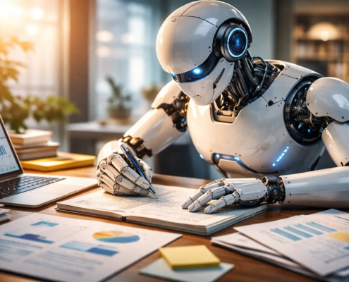 Robot qui travaille le SEO